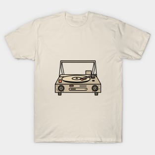 Vintage line art of a classic record player T-Shirt